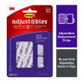 3m 17820-18es Command Adjustables Adhesive Strips Clear Pack Of 18