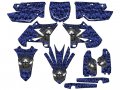 2005-2007 Fits Ufo Restyle Yz 125 Flaming Gearhead Blue Senge Graphics Complete Kit For Yamaha 