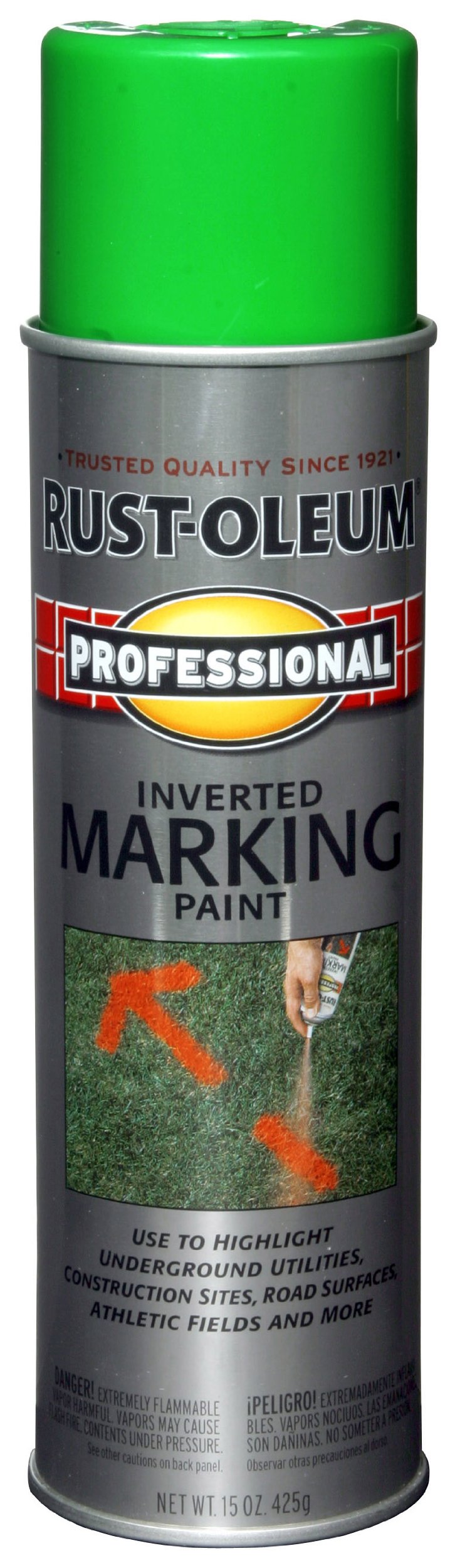 Rust-oleum 207464 Professional Inverted Marking Spray Paint Fluorescent Green 15-ounce