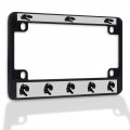 Fastasticdeals Metal Insert Bike License Plate Frame Tyrannosaurus Rex Face A Weatherproof Motorcycle Accessories Black 4 Holes 