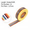Uxcell Idc Rainbow Wire Flat Ribbon Cable 14p 1 27mm Pitch 3meter 9 8ft Length