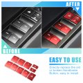 X Autohaux 10pcs Car Interior Aluminum Alloy Door Armrest Button Cover Inner Power Window Switch Stickers For Toyota Chr
