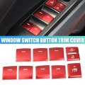 X Autohaux 10pcs Car Interior Aluminum Alloy Door Armrest Button Cover Inner Power Window Switch Stickers For Toyota Chr