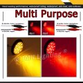 4 Pcs Inch Tmh Round Smoked Lens 2 Amber Red 12 Led Surface Mount Clearance Lamp Bulb F3 Exterior Tail Light For Camper Tractor