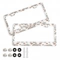 Kigai 2pcs License Plate Frames Cute Elephant Universal Aluminum Holder Cover Rust-proof Car Tag Frame With Screw Caps
