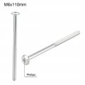 Uxcell M6x110mm Phillips Head Machine Screws Zinc Plated Cross Screw Leather Fasteners Bolts For Account Book Half Thread