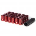 Circuit Performance Spline Drive Tuner Acorn Lug Nuts Red 14x1 5 Forged Steel 24pc Tool Compatible With Dodge Challenger
