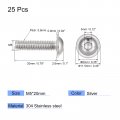 Uxcell Flanged Button Head Socket Cap Screws M5 20mm Hex Drive 304 Stainless Steel Fasteners Bolts Fully Threaded Machine Screw