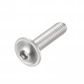 Uxcell Flanged Button Head Socket Cap Screws M5 20mm Hex Drive 304 Stainless Steel Fasteners Bolts Fully Threaded Machine Screw