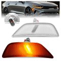 Hecasa 2pcs Led Side Marker Lights For 2021-2024 Kia K5 Optima Front Bumper Turn Lamps Driver Passenger Clear Lens Plastic 