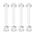 50 Sets Clear Acrylic Screws And Nuts Kit M3 X 20mm Pc Transparent Round Head Phillips Bolts With Hex For Machine Electronic 