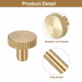 Uxcell M6x8mm Knurled Thumb Screws 6pcs Flat Head Fully Threaded Brass Bolts Grip Knobs Fasteners