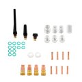 Tig Welding Accessories 36 Piece Set For Wp-17 Wp-18 Wp-26 Copper Equipment With Gas Lens System And Splash Resistant Nozzles