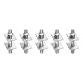 5pcs M8x60mm 304 Stainless Steel Double End Threaded Stud Screw Bolt With Nuts Square Flat Washers Spring For House Maintenance 