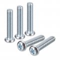 8-32x1 Pan Head Phillips Machine Screws 50pcs Zinc Plated Carbon Steel Cross Fully Threaded Bolts 