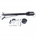 32 Black Stainless Steel Automatic Column Shift Tilt Steering No Key A 9 Bolt Style Wheel Adapter 