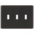 Amerelle Zen Screwless Aged Bronze Cast 3 Toggle Wallplate 