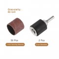Uxcell 50 Pcs 1 Inch Sanding Sleeves Sandpaper Set 80 Grit With 2 0 79 Drum Mandrels For Rotary Tools