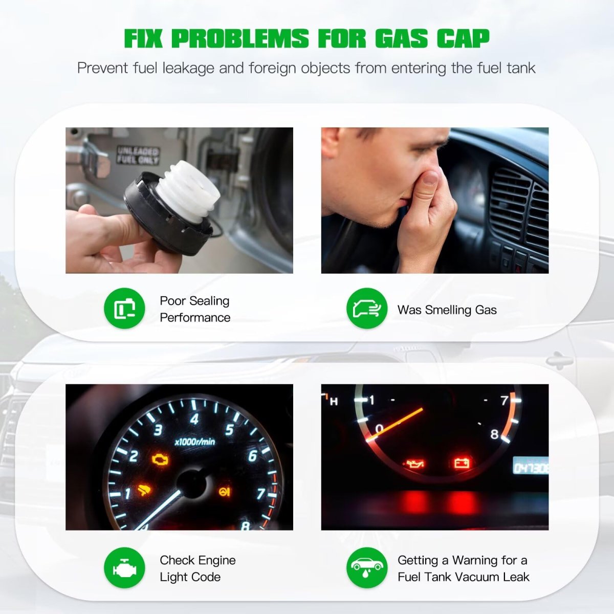 Gas Cap 10830d Fuel For Chevy 1982-1991 Jimmy Replaces 10830 10591d 10591 Green Plastic Direct Replacement Tank Cover