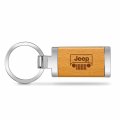 Ipick Image Made For Jeep Grill Laser Engraved Maple Wood Chrome Metal Trim Key Chain