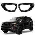 Sportuli Black Front Fog Light Cover Lamp Trim Replace For 2014-2016 Jeep Grand Cherokee 