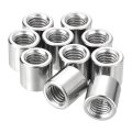 20pcs Round Weld Nuts M8x12x12mm Long On Bung Female Nut Threaded 304 Stainless Steel Connector Sleeve Rod Bar Stud Silver 