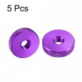 Uxcell Flat Knurled Nut M6 X 20mm 5mm Thumb Nuts Lock Adjusting Aluminum Alloy Purple 5pcs