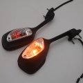 Httmt Mt337- New Aftermarket Mirrors Compatible With Suzuk Gsxr 600 750 2009 2010 2011 2012 1000 Black Yellow Turn Signal Light