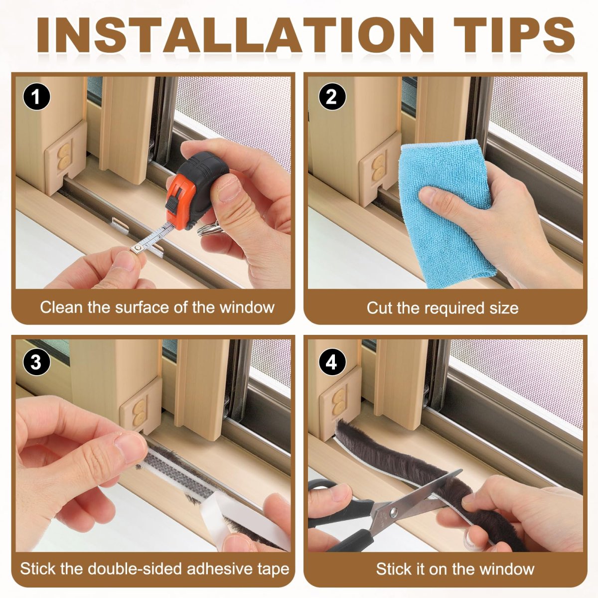 32 8 Ft Window Seal Strip Self Adhesive Weather Stripping Sliding Door Soundproof Dustproof Draft Blocker For Cabinet Doors