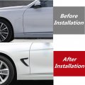 Qiilu Car Fender Side Vents Decorative Stickers Abs Black Air Flow Intake Hole Grille Spoiler Auto Exterior Accessories For 3