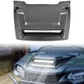Hood Scoop With Led Spotlight For Honda Pioneer 700-2 700-4 2014 To 2025 Carbon Fiber Pattern Front Cover Auxiliary Light Kit 