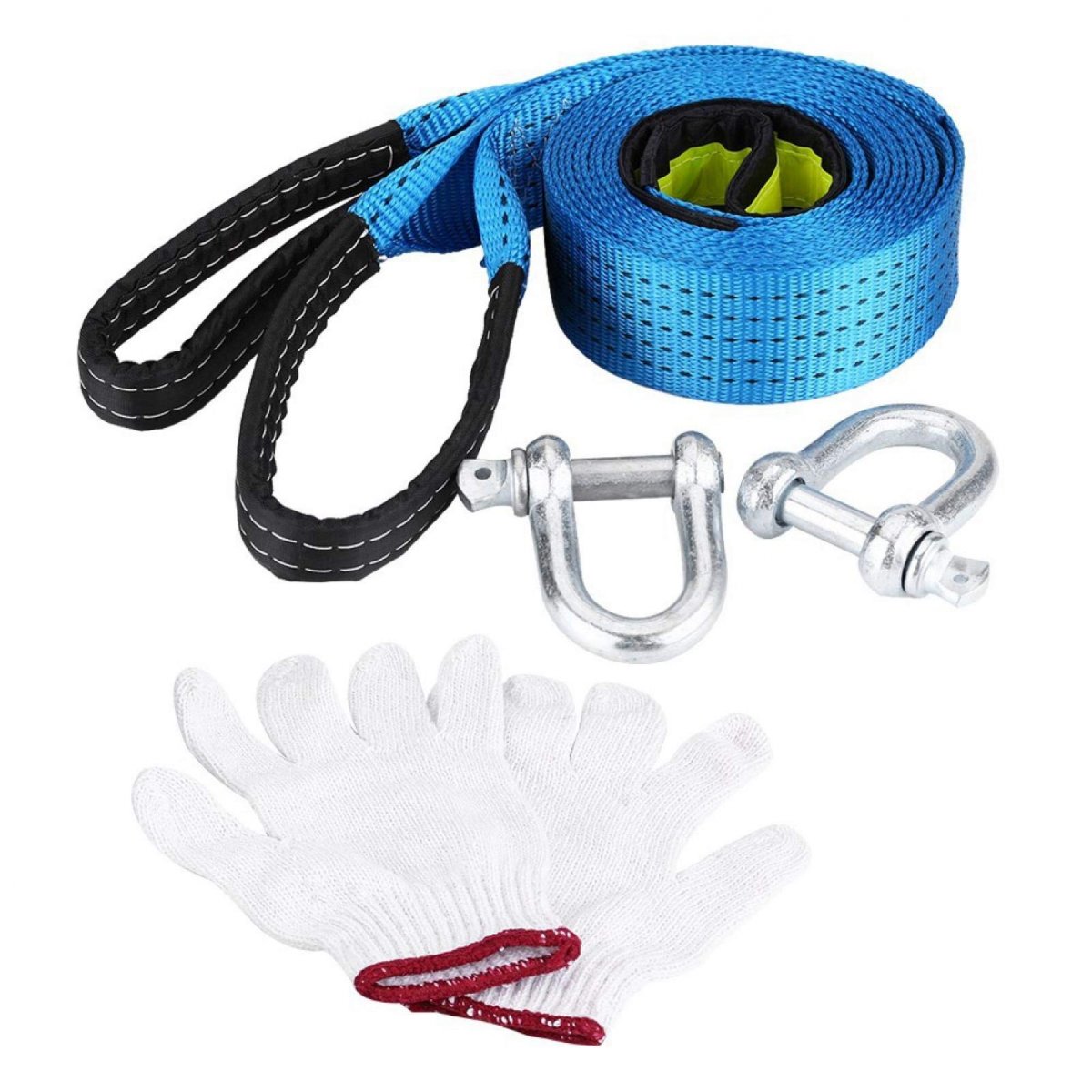Recovery Tow Strap Emergencying Rope For Vechiles Car Trailer Tow Road Towing Cable Tree Saver With Reflective Strip Hooks 8