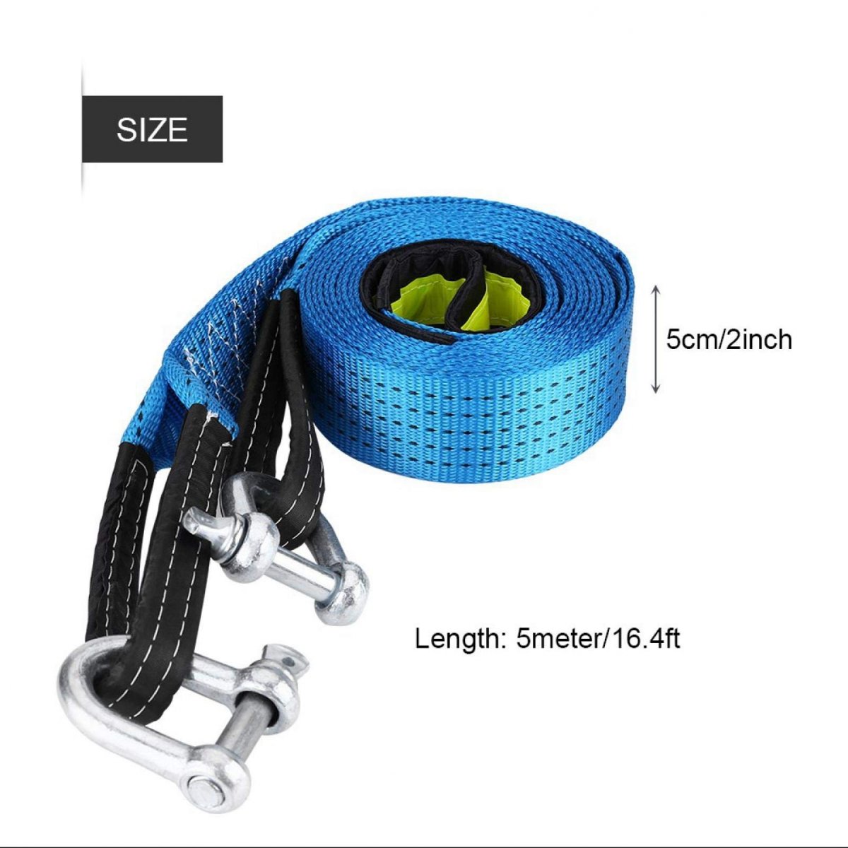 Recovery Tow Strap Emergencying Rope For Vechiles Car Trailer Tow Road Towing Cable Tree Saver With Reflective Strip Hooks 8