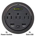 Power Tap Grommet With Hidden Center W 3 And 2 Usb Pack