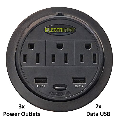 Power Tap Grommet With Hidden Center W 3 And 2 Usb Pack