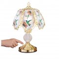 Collections Etc Touch Base Hummingbird Lamp With Gold-tone And Colored Glass Panels Tabletop Decorative Accent For Any Room In 