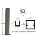 Duranodic Bronze 24 End Design Series Partition Post 