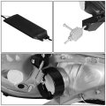 Auto Dynasty Pair Of Led Daytime Running Light Chrome Housing Clear Corner Headlight Lamps Compatible With Pontiac Grand Am