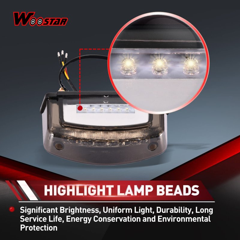 3 Wire Rear Brake Led Tail Light Replacement For 50cc 70cc 90cc 110cc 125cc 150cc Motorcycle Scooter Dirt Pit Bike Off-road Atv
