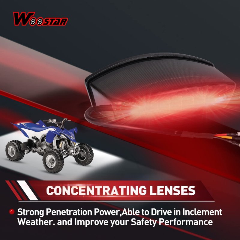 3 Wire Rear Brake Led Tail Light Replacement For 50cc 70cc 90cc 110cc 125cc 150cc Motorcycle Scooter Dirt Pit Bike Off-road Atv