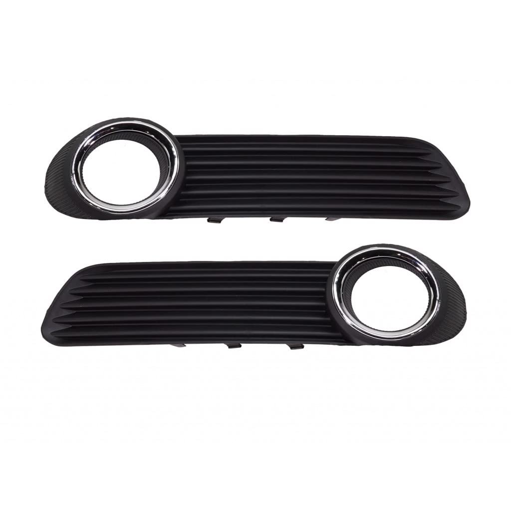 Fog Light Cover For Toyota Avalon 2008 2009 2010 Driver And Passenger Side Pair Painted Black With Chrome Molding Dot Certified