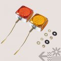 True Mods Square 50 Led Pedestal Fender Light Set For 80a Wide Semi-truck Dot Fmvss-108 Sae S2t2i6p Ap2 Single Stud Amber Red 
