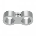 X Autohaux 3pcs Aluminum Alloy An8 Car Hose Separator Clamp Fuel Line Connector For Oil Silver Tone