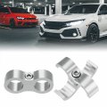 X Autohaux 3pcs Aluminum Alloy An8 Car Hose Separator Clamp Fuel Line Connector For Oil Silver Tone