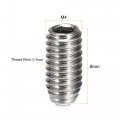 Uxcell Ball Point Set Screws M4 X 8mm 304 Stainless Steel Metric Spring Hex Socket Screw 20pcs