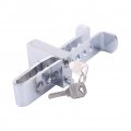 Qiilu Anti Theft Brake Lock Pedal Auto Stainless Steel 8 Holes Clutch Vehicle Anti-theft Device Car Security Tool With 3 Keys