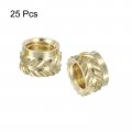 Uxcell Knurled Insert Nuts 25pcs M6 X 5mm L 8mm Od 3d Printing Brass Female Threadeds Heat Set Insert Embedment