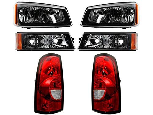 Headlight Tail Light Parking Kit 6 Piece Set For 2004-2006 Chevy Silverado 2500 Hd With Fleetside Bed