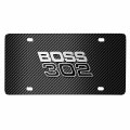 Ipick Image Compatible With Ford Boss 302 3d Logo On Black Carbon Fiber Patten Stainless Steel License Plate