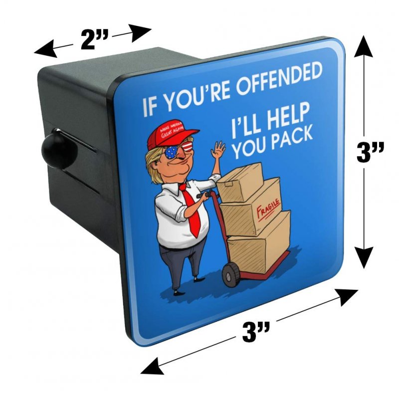 American Flag Trailer Hitch Plug TRUMP - I'm Voting For The Felon